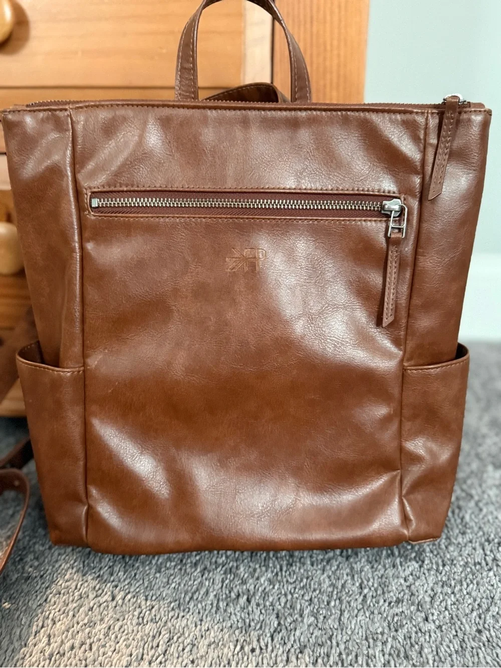 Brown Leather Backpack Tote - Classic Carry